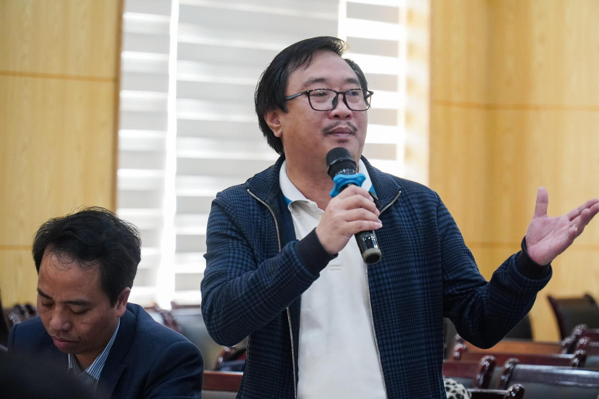 Nhà báo Nguyễn Ngọc Minh - đại diện Báo Thanh Niên phát biểu tại buổi họp báo. Ảnh: Đình Minh