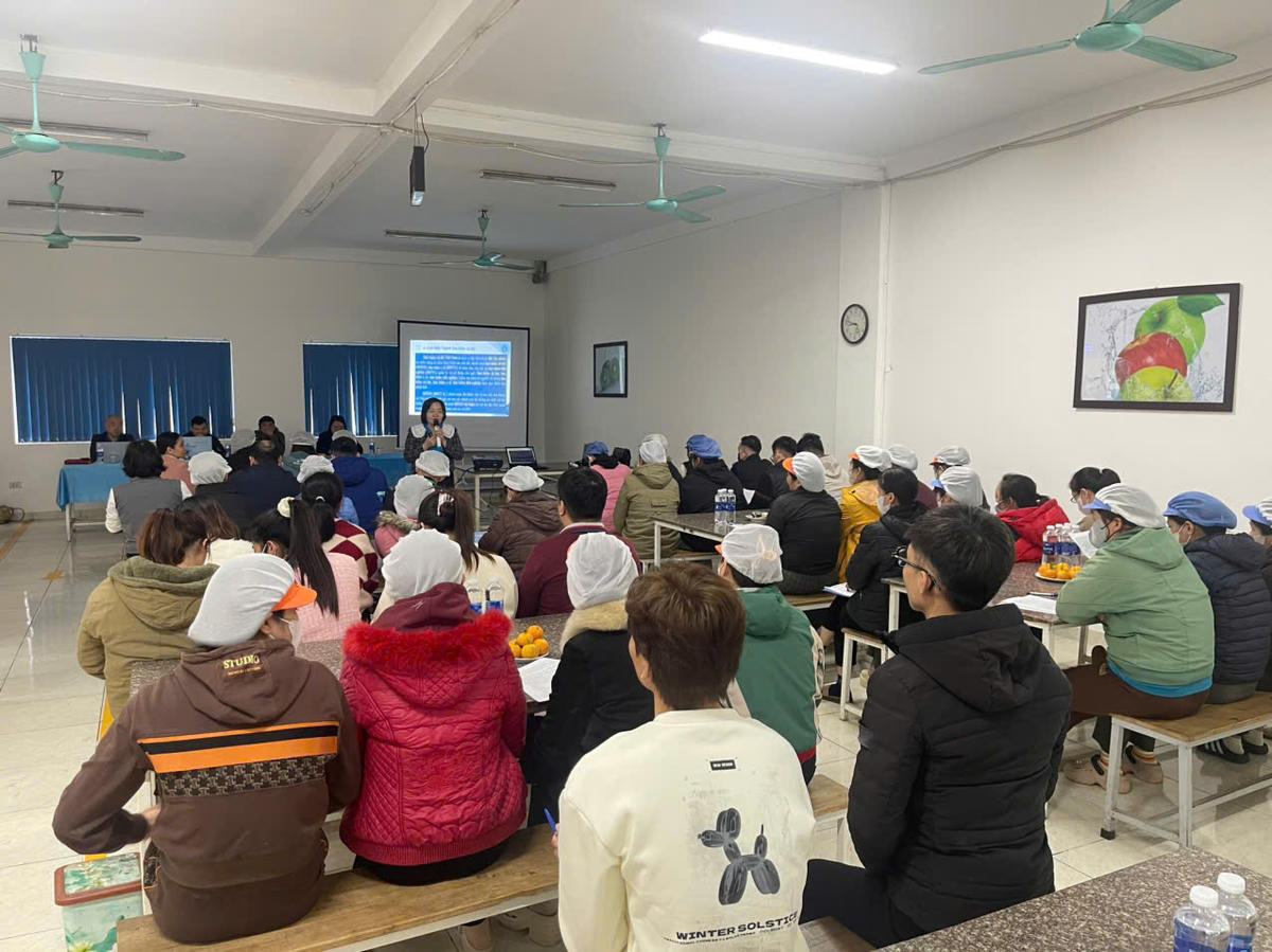 Cán bộ BHXH tỉnh Phú Thọ tuyên truyền những điểm mới của Luật BHXH cho người dân. Ảnh Thế Hưng.