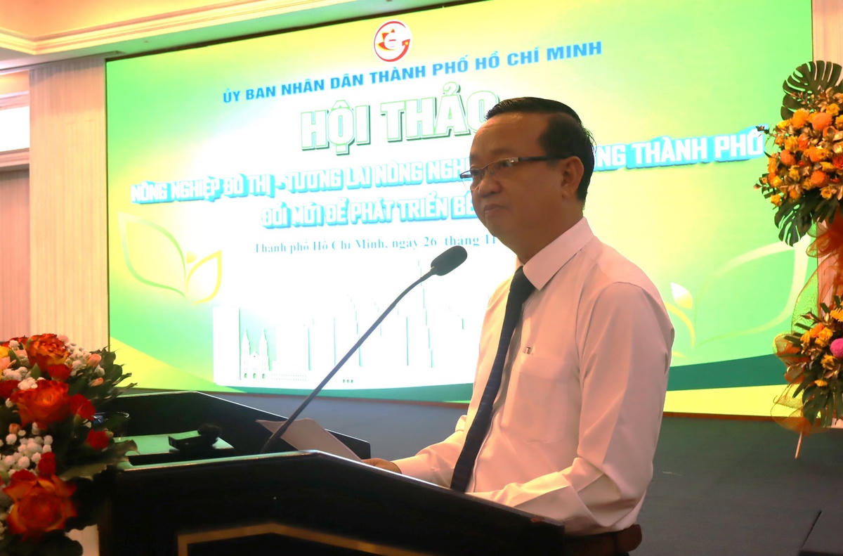 Ông Bùi Minh Thạnh - Phó Chủ tịch UBND TP Hồ Chí Minh phát biểu khai mạc hội thảo. Ảnh: Hồng Phúc.