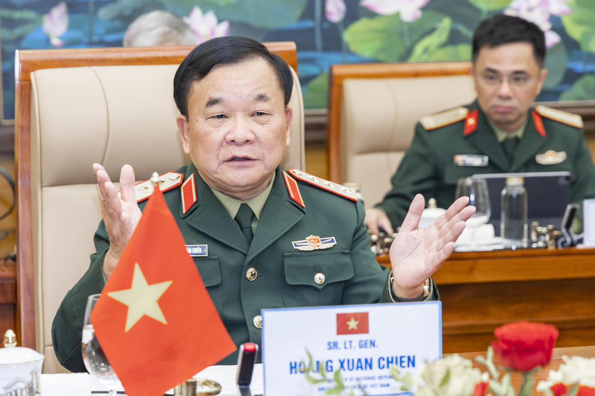Thượng tướng Hoàng Xuân Chiến, Trưởng đoàn Việt Nam tại Đối thoại Chính sách quốc phòng Việt Nam - Philippines lần thứ 7. Ảnh: Quang Vinh.