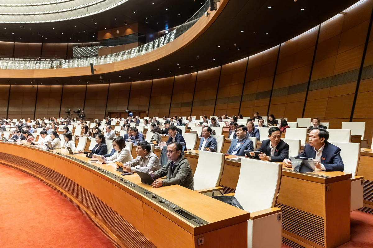 Các đại biểu Quốc hội tham dự phiên họp sáng 26/11. Ảnh: Quang Vinh