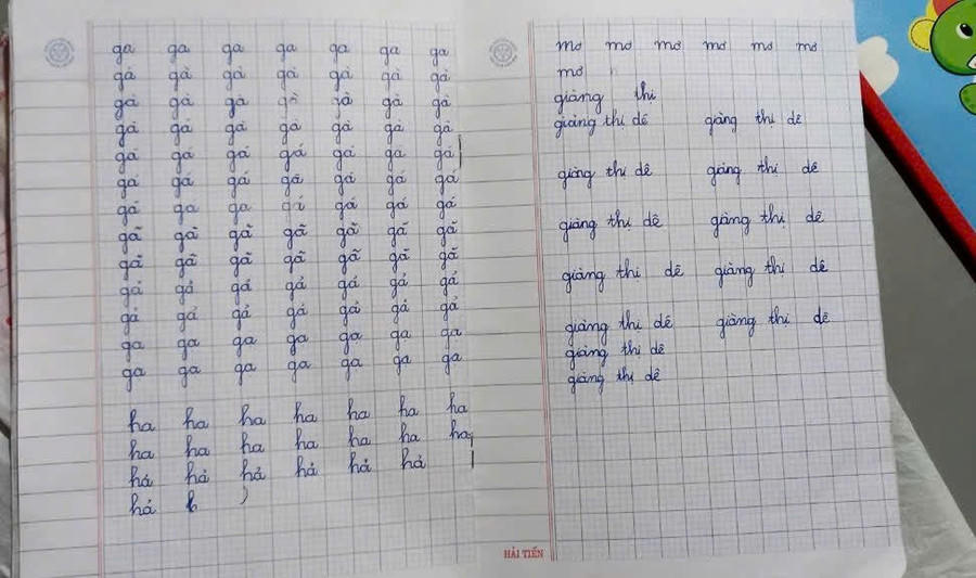 Những nét chữ của các học viên lớp xóa mù chữ đem lại hi vọng về tương lai tươi sáng hơn. Ảnh: NVCC