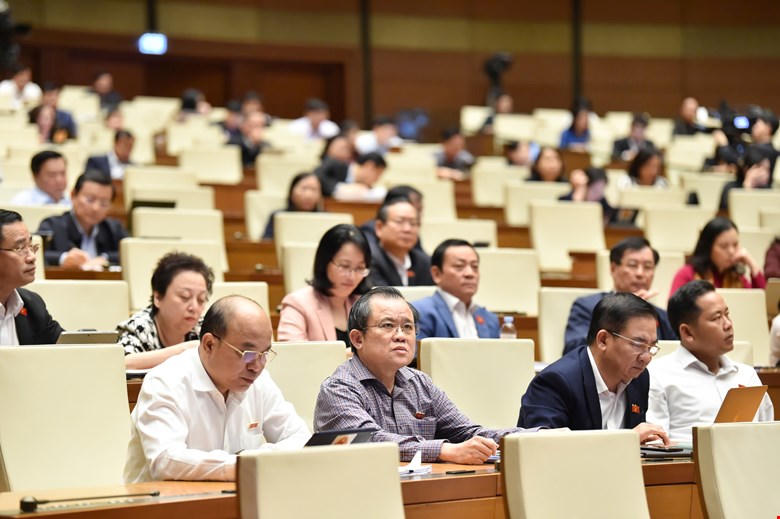 Các đại biểu Đoàn ĐBQH TP Hồ Chí Minh tham dự kỳ họp (Ảnh: Quang Vinh)