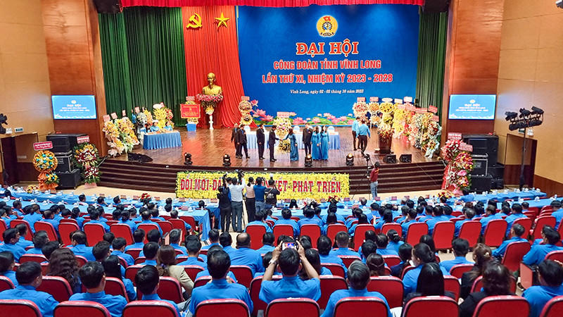 Đại hội Công đoàn tỉnh Vĩnh Long ra mắt Ban Chấp hành khóa mới.&nbsp;