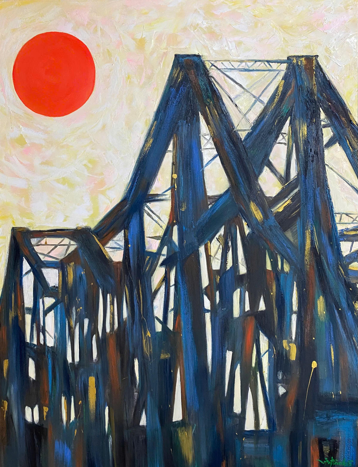 Nhịp Long Biên của họa sĩ Võ Tá Hùng.