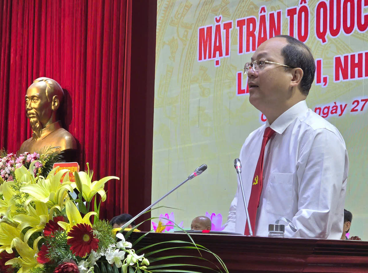 Bí thư Tỉnh ủy Cà Mau Nguyễn Hồ Hải phát biểu tại Đại hội. Ảnh: Nguyên Du