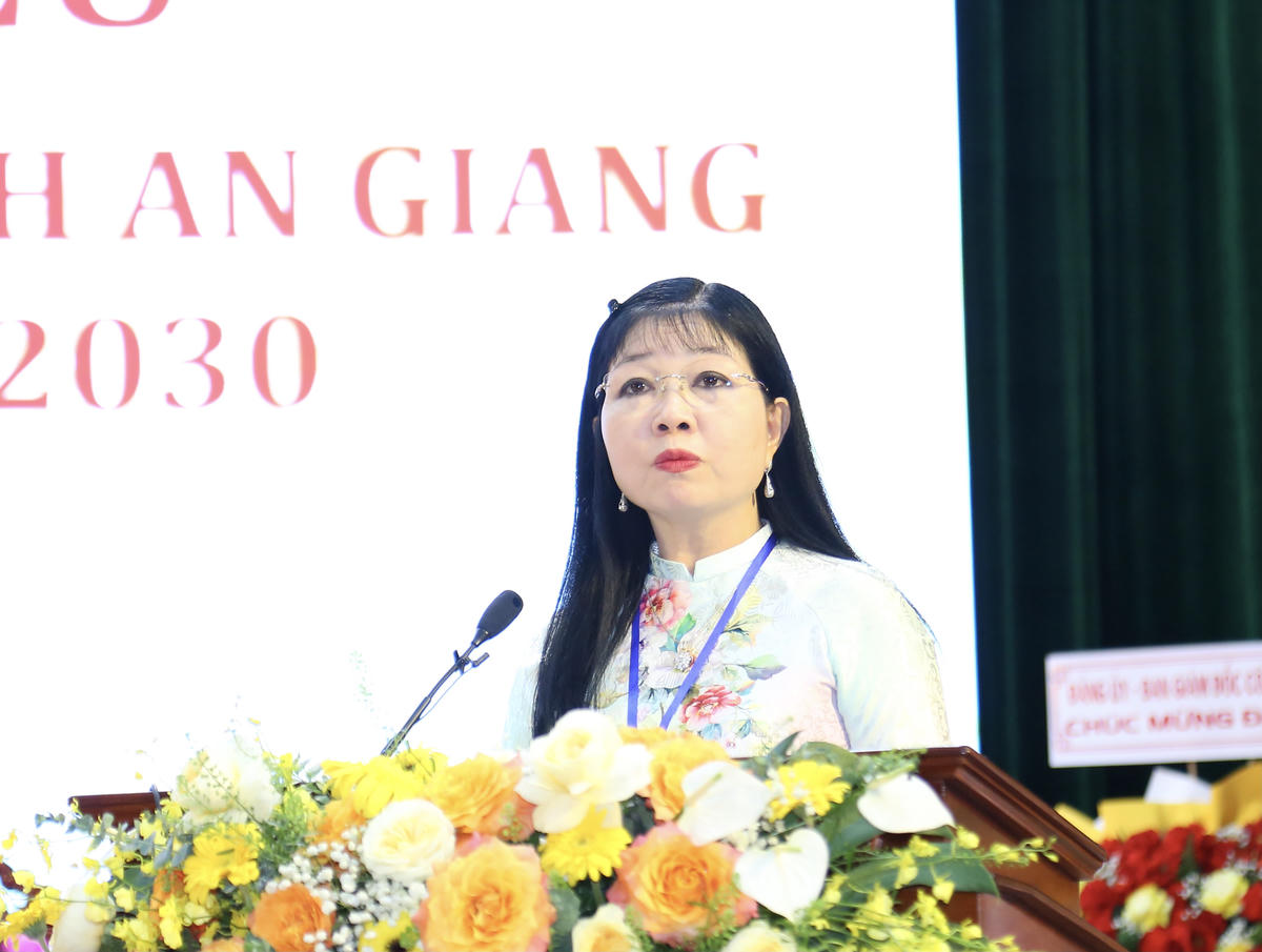 Bà Trần Thị Thanh Hương - Phó Bí thư Tỉnh ủy giữ chức Chủ tịch Uỷ ban MTTQ Việt Nam tỉnh An Giang. (ảnh: Thanh Tiến)