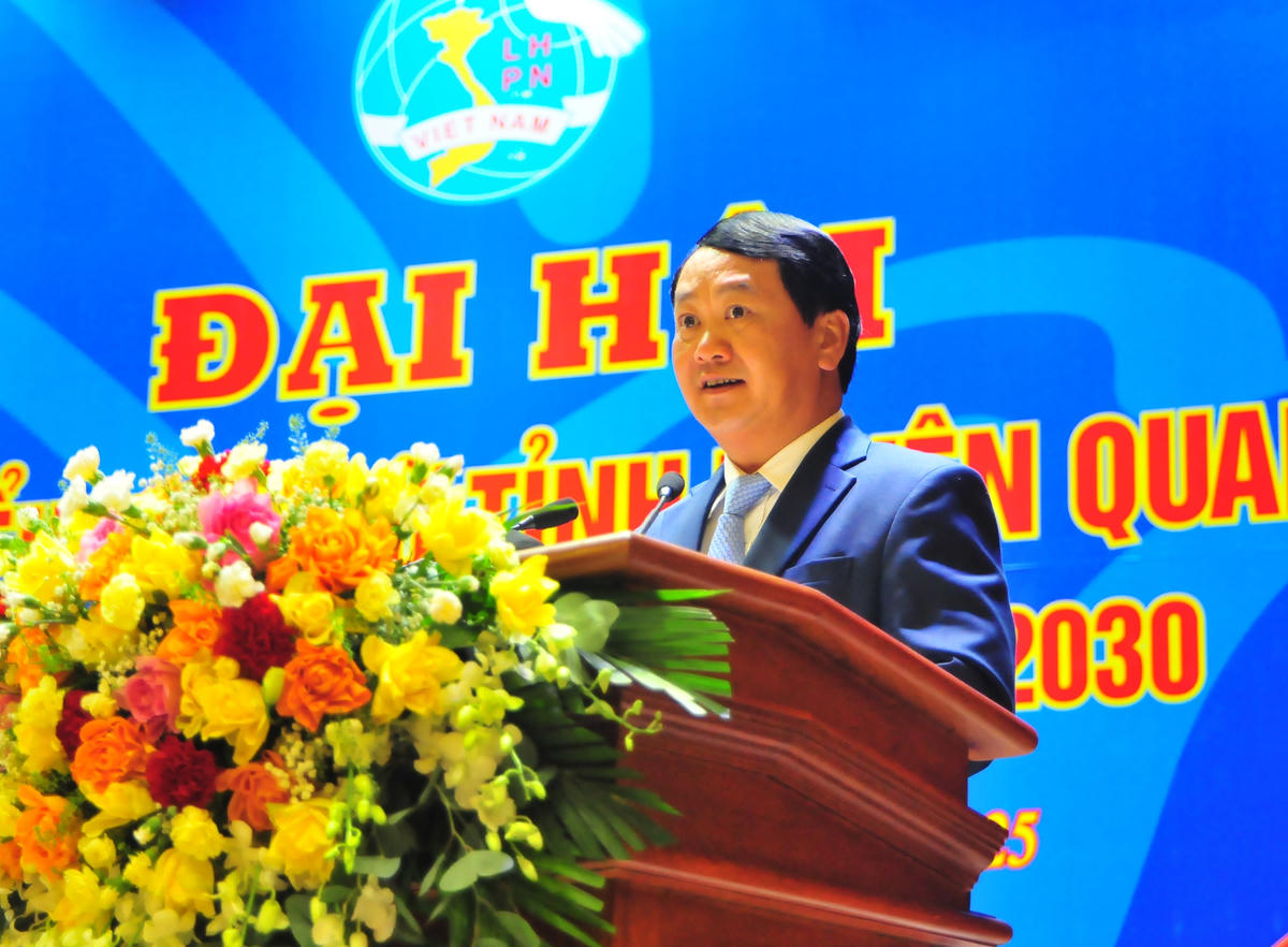 Bí thư Tỉnh ủy Tuyên Quang Hầu A Lềnh phát biểu tại Đại hội. Ảnh: Xuân Trường.