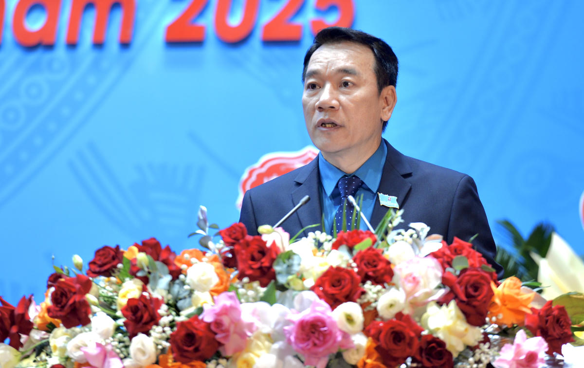 Ông Tô Xuân Thao tái đắc cử Chủ tịch LĐLĐ tỉnh Quảng Ninh khoá XV, nhiệm kỳ 2025 - 2030. Ảnh: Ngọc Anh.