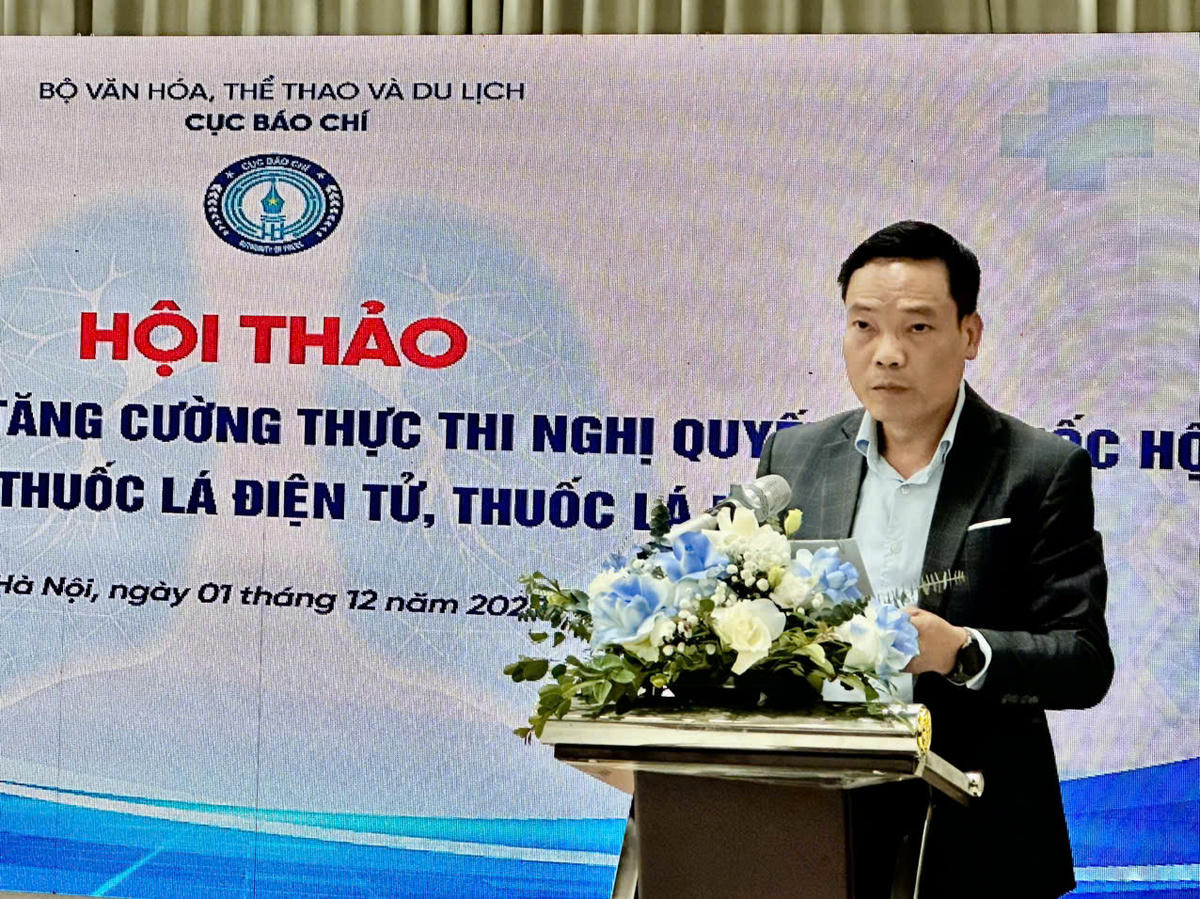 Ông Đặng Khắc Lợi, Phó Cục trưởng Cục Báo chí phát biểu tại hội nghị. Ảnh: L.H