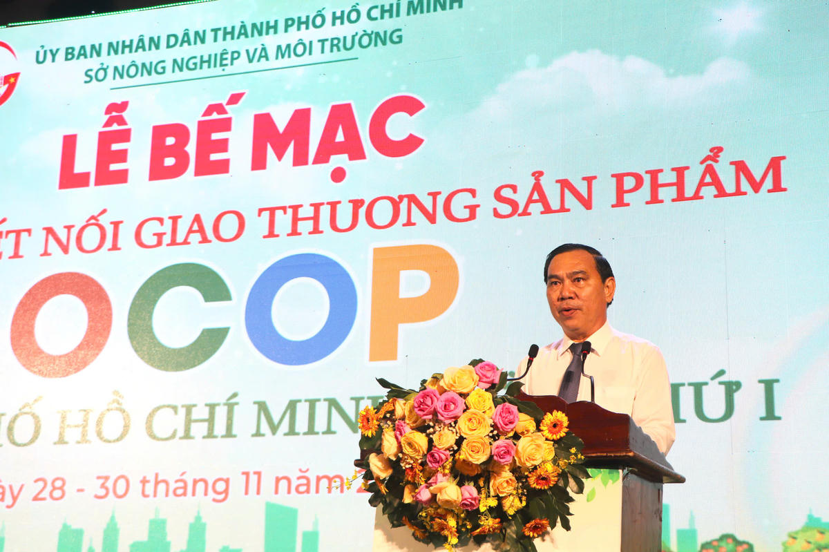 Ông Nguyễn Văn Đa, Phó Giám đốc sở Nông Nghiệp và Môi trường TP Hồ Chí Minh phát biểu bế mạc.