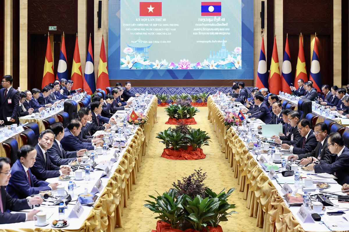 Kỳ họp lần thứ 48 Uỷ ban Liên Chính phủ về hợp tác song phương Việt Nam – Lào - Ảnh: VGP/Nhật Bắc