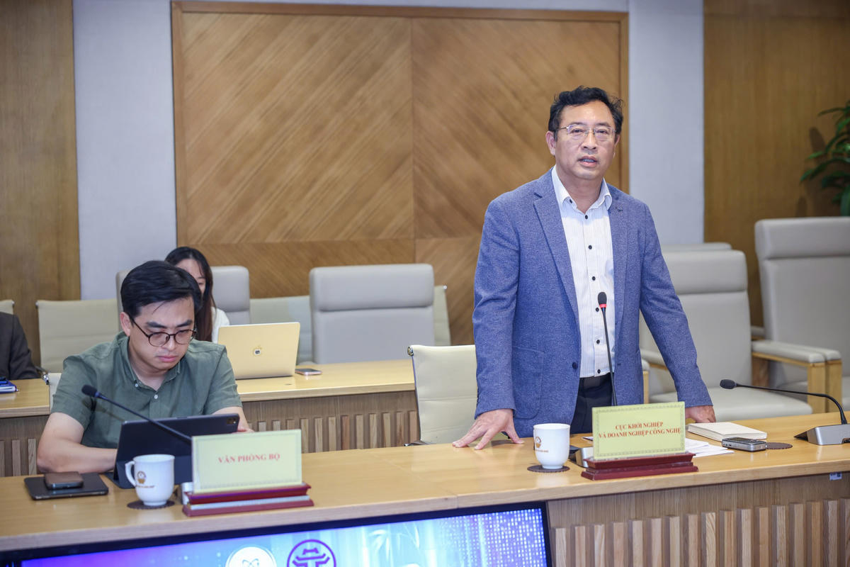 Ông Phạm Hồng Quất, Cục trưởng Khởi nghiệp và Doanh nghiệp công nghệ, Bộ Khoa học và Công nghệ phát biểu.