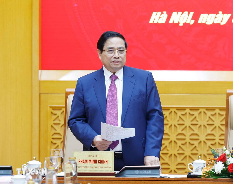 Thủ tướng Phạm Minh Chính phát biểu. (Ảnh: Thống Nhất/ TTXVN)