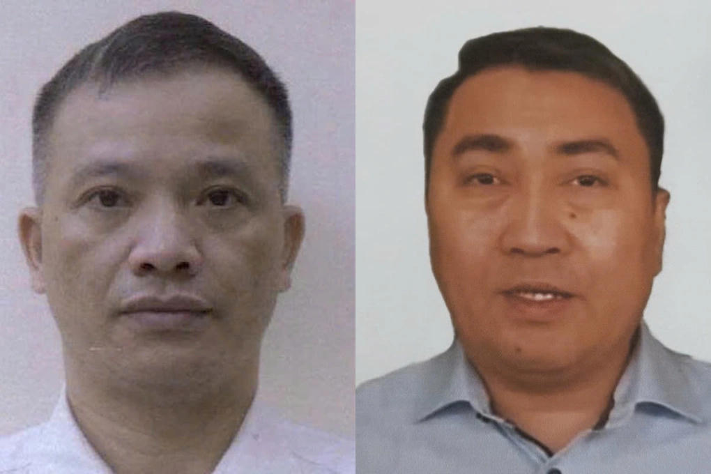 Bị cáo Nguyễn Văn Đài (trái) và Lê Trung Khoa (phải)