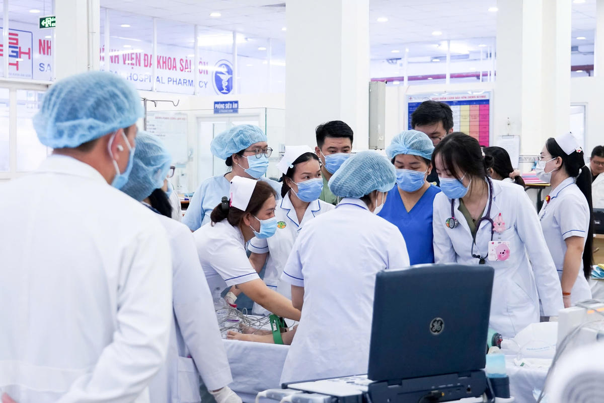 Bệnh viện nhanh chóng kích hoạt quy trình cấp cứu thảm họa. Ảnh: BV