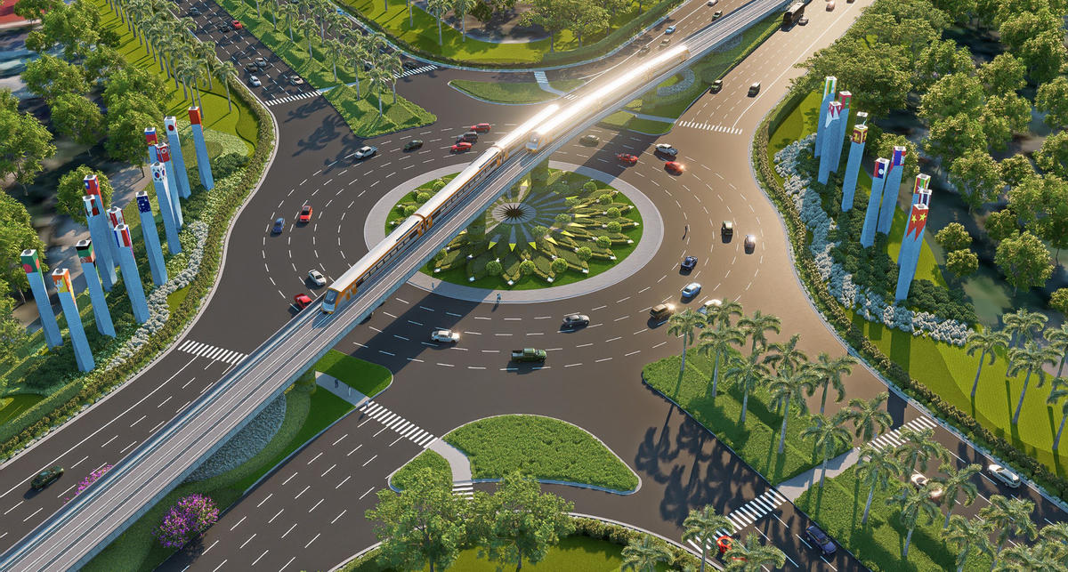 Phối cảnh tuyến tàu điện đô thị tại Phú Quốc.