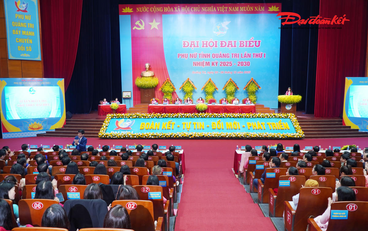 Quang cảnh Đại hội đại biểu Phụ nữ tỉnh Quảng Trị lần thứ nhất, nhiệm kỳ 2025-2030. Ảnh: X.T.