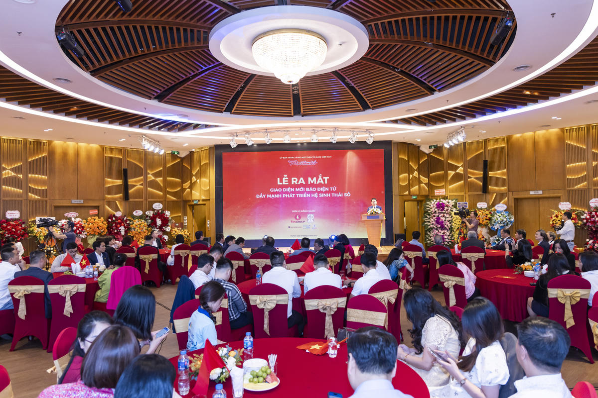 Quang cảnh tại buổi lễ ra mắt hệ sinh thái số của Báo Đại đoàn kết.