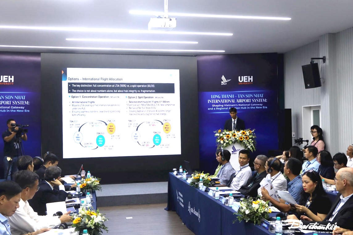 Hội thảo khoa học quốc tế về cặp cảng hàng không quốc tế Long Thành - Tân Sơn Nhất vào tháng 9/2025 tại TP Hồ Chí Minh. Ảnh: Hồng Phúc.
