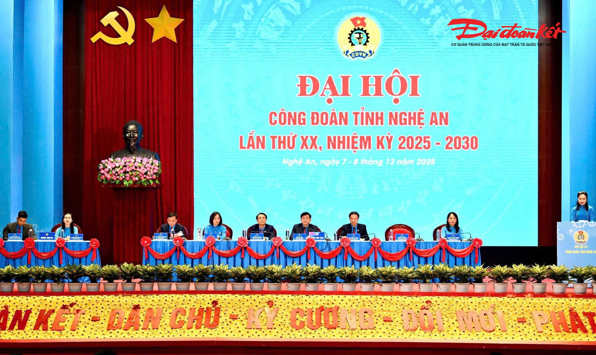 Đại hội thống nhất phương châm hành động “Đoàn kết – Dân chủ – Kỷ cương – Đổi mới – Phát triển”, thể hiện quyết tâm xây dựng tổ chức Công đoàn Nghệ An ngày càng vững mạnh, hiện đại, gần gũi và đồng hành với người lao động. Ảnh: ĐB