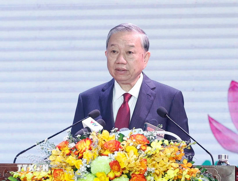 Tổng Bí thư Tô Lâm phát biểu. (Ảnh: Thống Nhất/TTXVN).