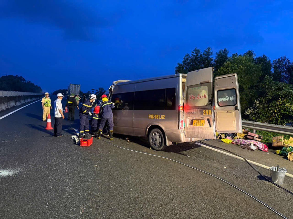 Hiện trường vụ tai nạn giao thông trên cao tốc Đà Nẵng-Quảng Ngãi. Ảnh: CV.