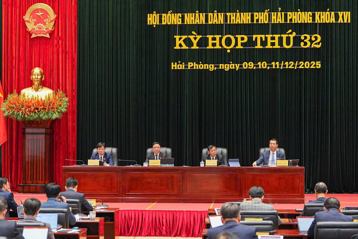 Quang cảnh kỳ họp thứ 32 HĐND TP Hải Phòng. Ảnh: ĐT.&nbsp;