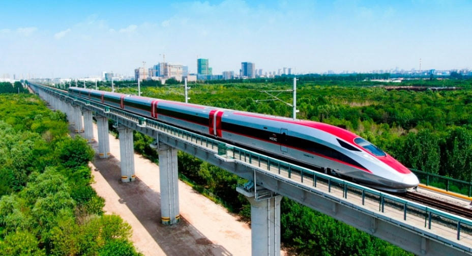 Phối cảnh tuyến đường sắt cao tốc chạy trên cao. Ảnh minh họa.