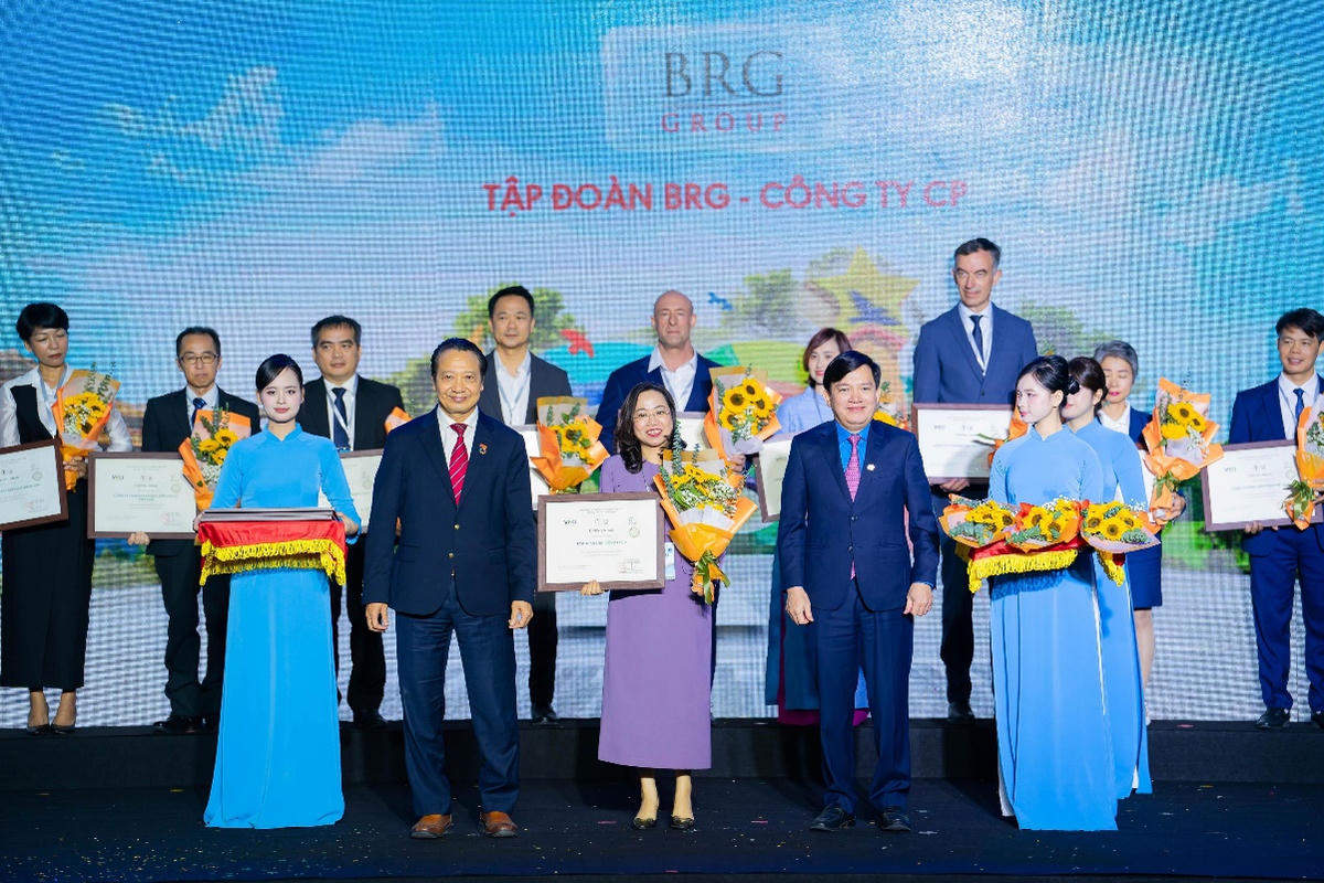 Đại diện Tập đoàn BRG nhận danh hiệu “Top 100 doanh nghiệp phát triển bền vững trong lĩnh vực thương mại - dịch vụ”