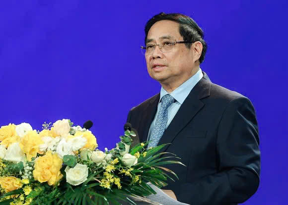 Thủ tướng Chính phủ Phạm Minh Chính phát biểu tại lễ trao giải. Ảnh: T.H