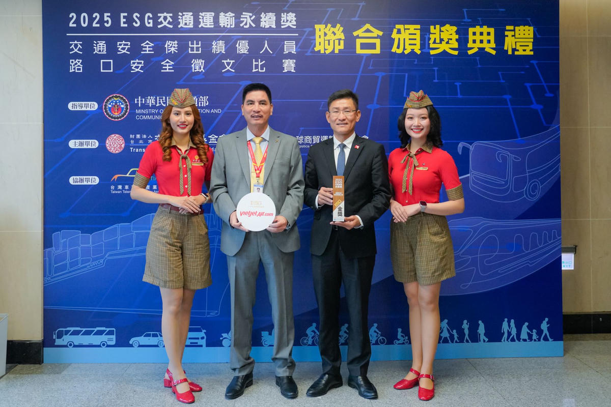 Vietjet được vinh danh giải Vàng phát triển bền vững tại Đài Loan (Trung Quốc)