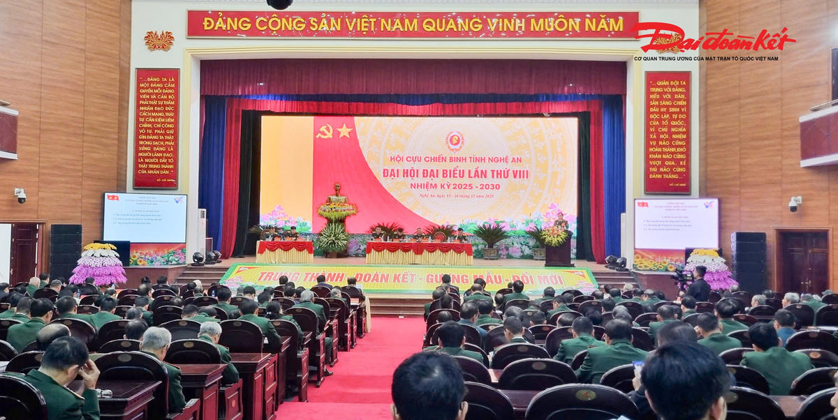 Toàn cảnh Đại hội đại biểu Hội Cựu chiến binh tỉnh Nghệ An lần thứ VIII, nhiệm kỳ 2025-2030. Ảnh: ĐB.