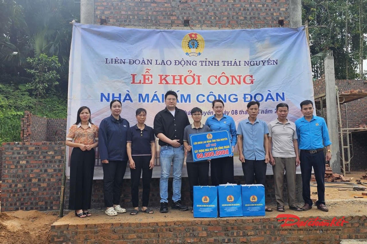 Liên đoàn Lao động tỉnh Thái Nguyên khởi công Nhà mái ấm Công đoàn. Ảnh: Toán Nguyễn.