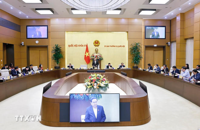 Chủ tịch Quốc hội Trần Thanh Mẫn phát biểu. (Ảnh: Doãn Tấn/TTXVN)