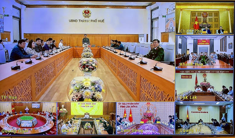 Các địa phương tham dự trực tuyến cuộc họp. Ảnh: Nhật Bắc

