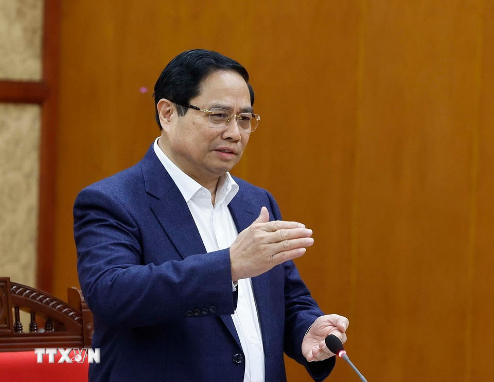 Thủ tướng Phạm Minh Chính phát biểu. (Ảnh: Thống Nhất/TTXVN)