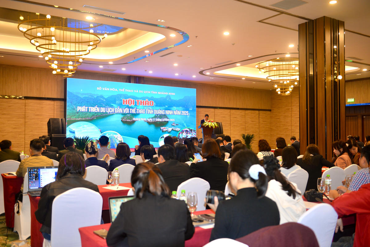 Quang cảnh hội thảo&nbsp;“Phát triển du lịch gắn với thể thao trên địa bàn tỉnh Quảng Ninh năm 2025”.