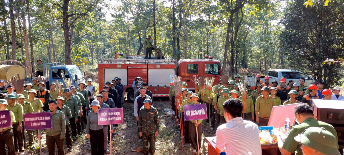 Các lực lượng tham gia diễn tập. Ảnh: CQG.