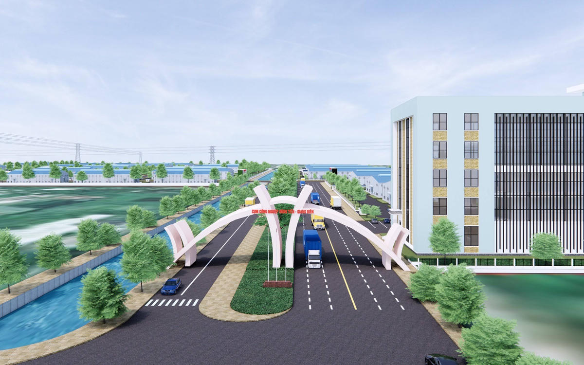 Phối cảnh CCN Dũng Tiến - Giang Biên. Ảnh: UBND xã Vĩnh Thuận.&nbsp;