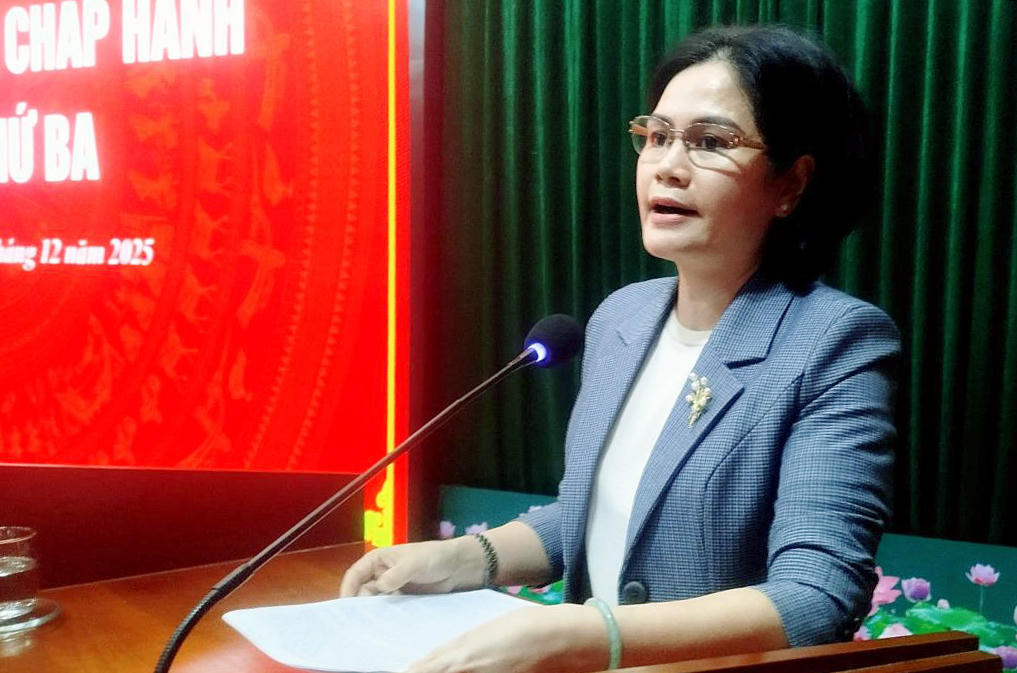 Chủ nhiệm Ủy ban Kiểm tra Thành ủy Đà Nẵng Lê Thị Mỹ Hạnh. Ảnh: Nguyễn Tú.