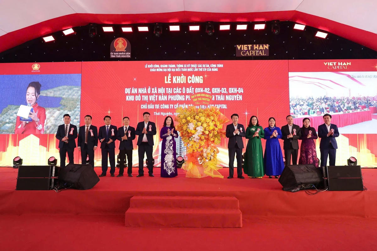 Lễ khởi cong Dự án Nhà ở xã hội Việt Hàn. Ảnh: TN.