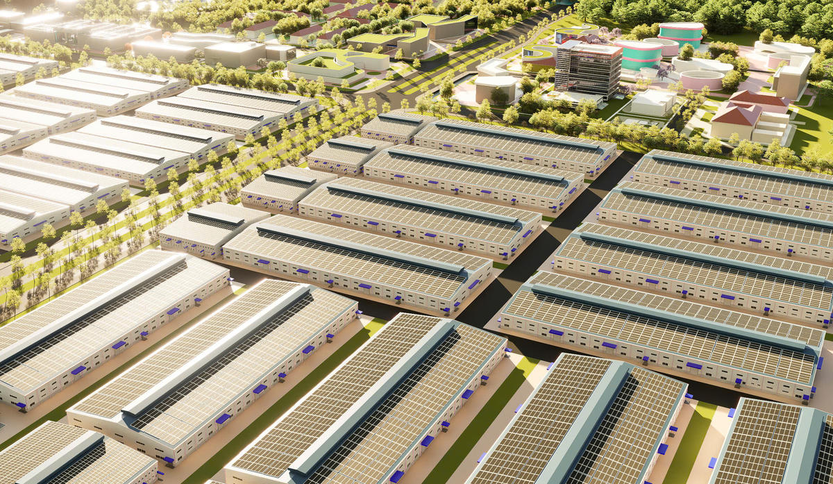 Phối cảnh Khu công nghiệp Hiệp Thạnh khi hoàn thành. Ảnh: BTC.