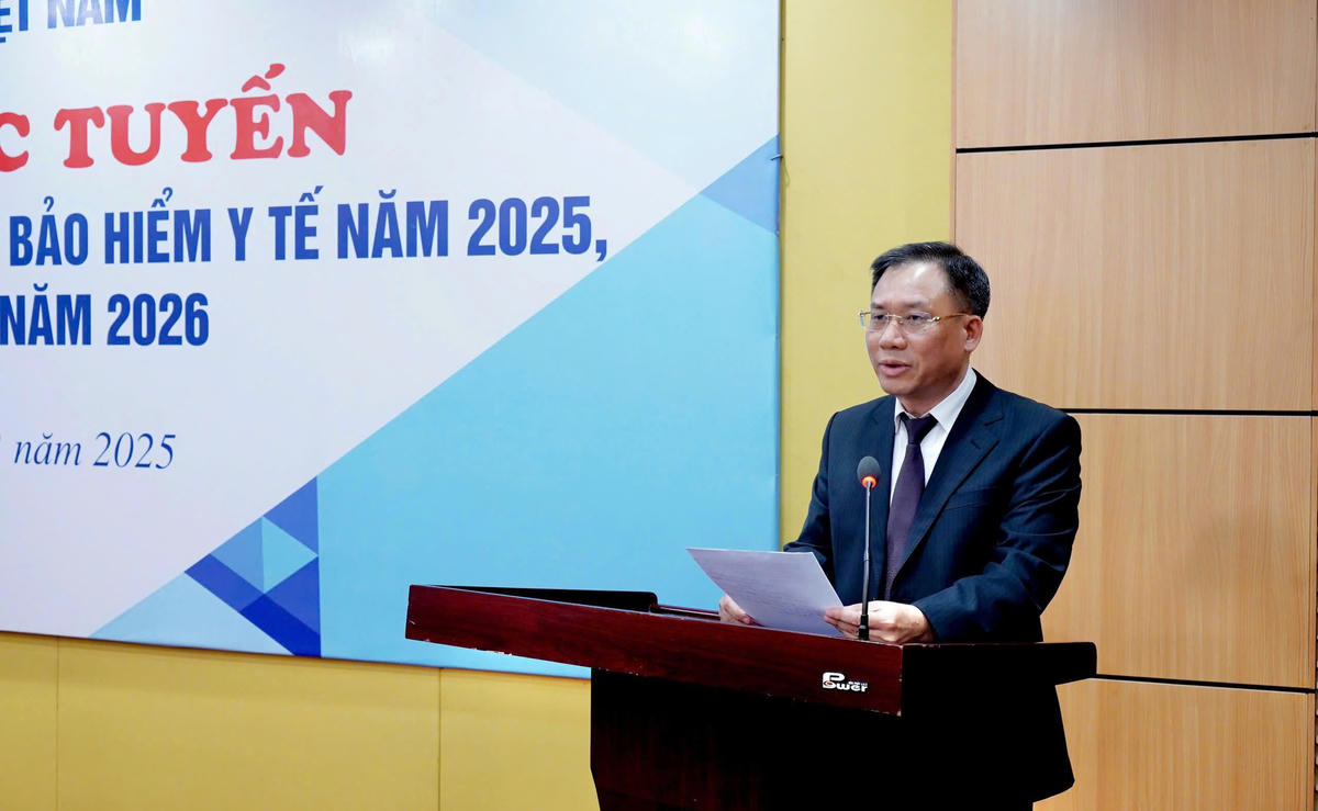 Giám đốc BHXH Việt Nam Lê Hùng Sơn phát biểu tại hội nghị. Ảnh: T.Nga