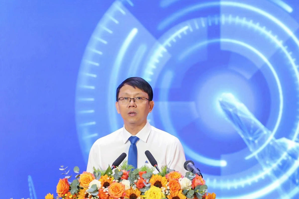 Ông Nguyễn Thanh Hà, Phó Chủ tịch UBND tỉnh Khánh Hòa phát biểu lễ khai mạc Ngày hội Công nghệ năm 2025. (ảnh X.H)