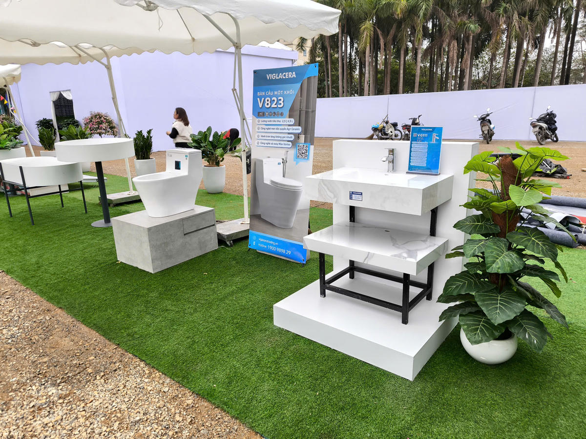 Sản phẩm sứ vệ sinh, chậu bàn lavabo vệ sinh được sử dụng tại dự án Thăng Long Green City