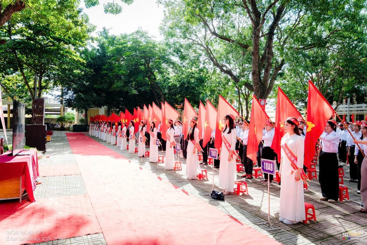 Học sinh Trường THPT Hậu Lộc 1 (tỉnh Thanh Hóa). Ảnh: NTCC.