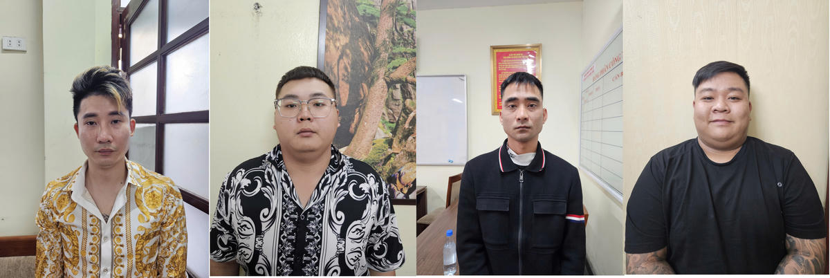 Các đối tượng tại cơ quan Công an. Ảnh: Công an cung cấp.