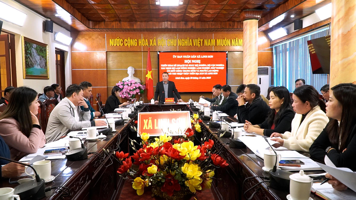 Hội Nghị xã Linh Sơn triển khai kế hoạch điều tra, rà soát hộ nghèo, hộ cận nghèo. Ảnh:&nbsp;linhson.thanhhoa.gov.vn