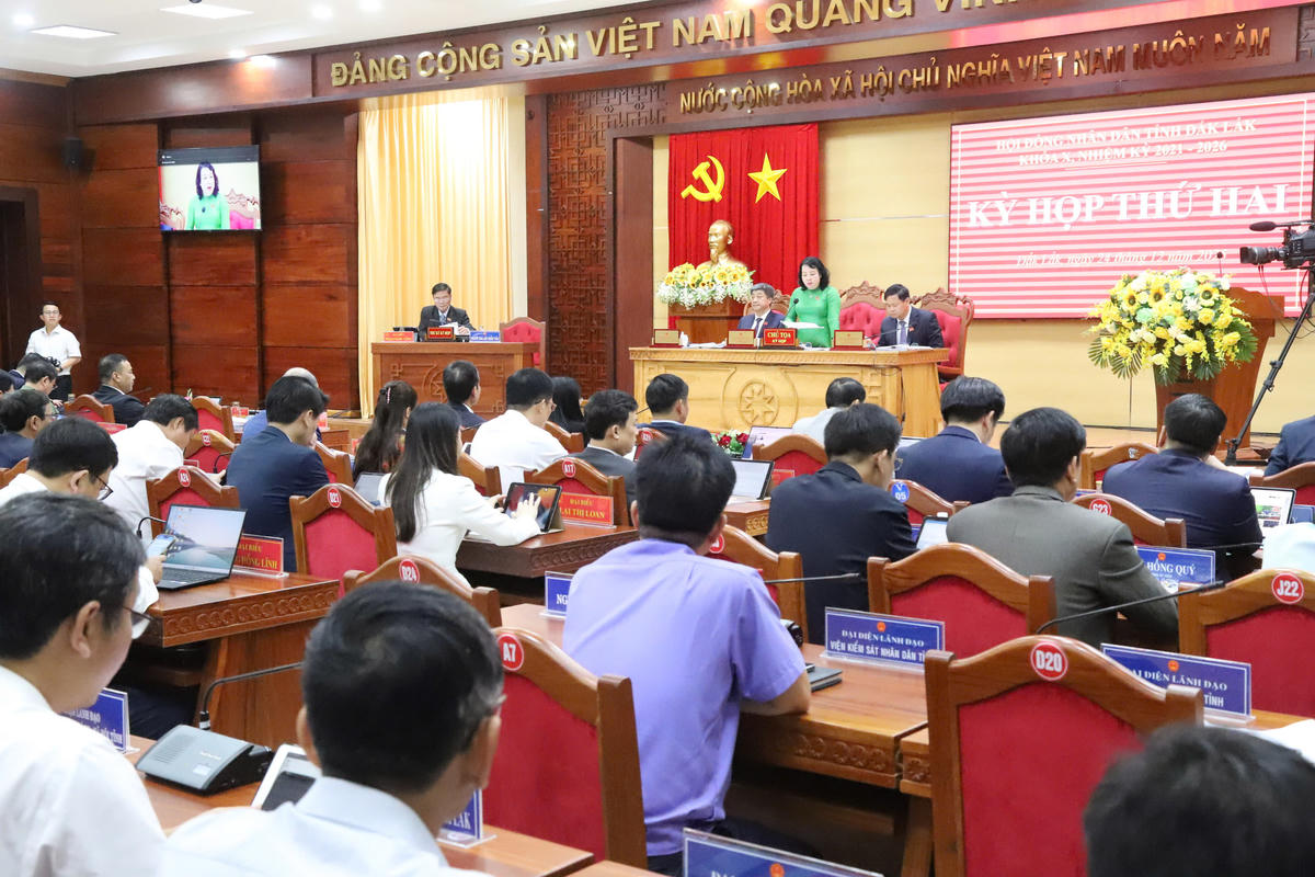 Phó Bí thư Thường trực Tỉnh ủy, Chủ tịch HĐND tỉnh Đắk Lắk Cao Thị Hòa An phát biểu. Ảnh: CL.